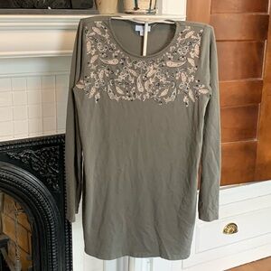 J Jill embroidered pleat back long‎ sleeve tee. Worn about twice